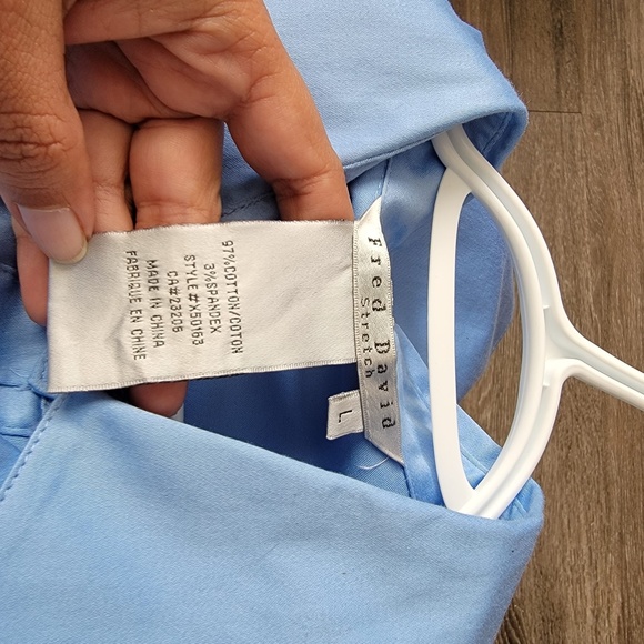 Fred David - Blue Shirt with unique sleeve detailing - Picture 4 of 5